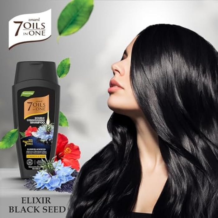 Emami 7 Oils in One Double Conditioning Shampoo Elixir Black seed 400 ML - Image 3